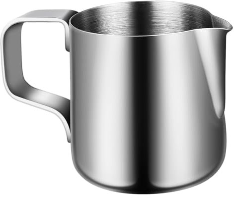 GOOHOCHY Tasse à Lait Acier Inoxydable Pourtte Art Pichet à Mousse De Lait Tasse à Café Pour Maison Argent