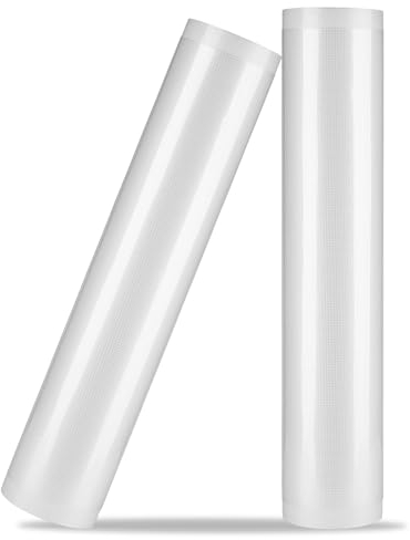 Radikor Vakuumierbeutel, 2 Rollen 28x600cm Vakuumierfolie, Vakuumbeutel Lebensmittel, BPA-frei, stark & reißfest, wiederverwendbar, Profi Folienrollen für alle Vakuumierer, Sous Vide - Transparent