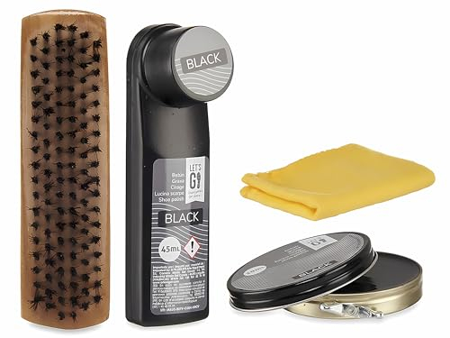ECO SCHUHPUTZSET 4-tlg Schuhpflege Schuhbürste Poliertuch Schuhpolitur Schuhcreme Lederpflege Reinigung 77