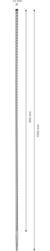 Bosch Accessories EXPERT SDS plus-7X Hammerbohrer, 1 Stück, 12,00 mm, Gesamtlänge 1000 mm, 2608900115