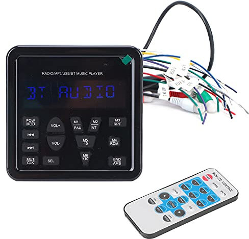 XTevu Digital Player USB Blue Tooth Smart MP3 Car Stereo Waterproof Multifunctional Boat Radio System for Automobile Yacht Saloon Car ATV Bathroom