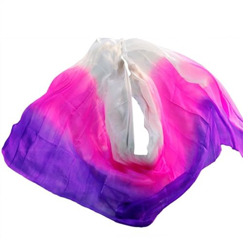 Bauchtanz Schleier 100% Seidenschleier, Bauchtanz-Schleier in Mischfarben, for Damen, Größe und Farbe können Schal-Seidenschleier Sein. Bauchtanz Schleier Halbrund (Color, Size : 200x9