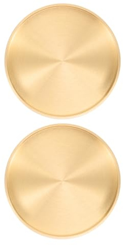SOLUSTRE Lot De 2 Dessous De Verre Décoratifs pour Tasse À Eau Et Tasse À Thé sous-Verres Ronds en Cuivre Protection De Table pour Maison Bureau Hôtel Cuisine 7.50 X 7.50 X 0.80 cm
