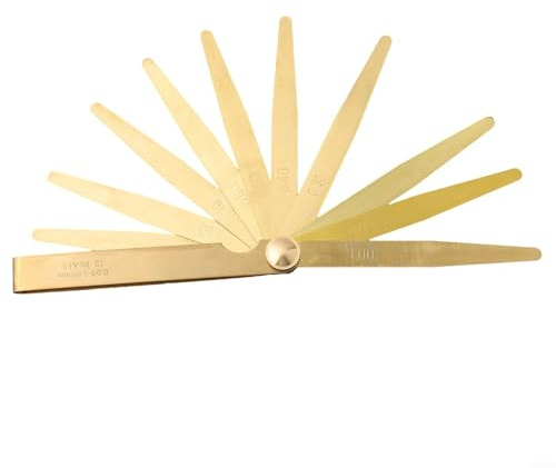 HEBEOT Set di 13 spessimetri a lama da 0,05 a 1,0 mm, per candele di accensione, set di 13 spessimetri per progettisti, ingegneri, meccanici, 10,2 x 1,3 cm