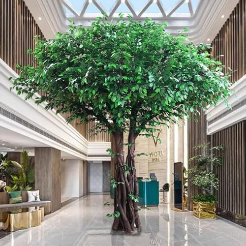 DPLXFPP Großer Künstlicher Banyan-Baum, Künstlicher Baum Mit Echtem Holzstamm, Hochzeiten, Realistisches Design, Wunschbaum-Requisite Für Moderne Innendekoration,Round-2x2m/6.6x6.6ft