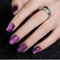 TELAIN Press On Nails, Set of 24 Artificial French Nails In Purple With Cat's Eye Design, Including Adhesive Gels And Nail Care Accessories For Perfect Manicure