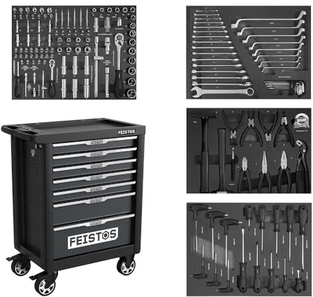 FEISTOS Werkzeugwagen Mento 1 47x77x96 cm Schwarz Modular und abschließbar