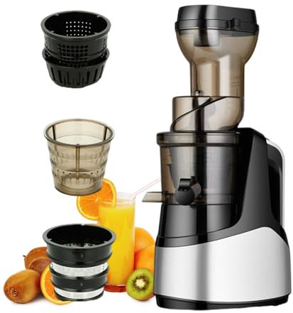 Spremiagrumi centrifugo, frullatore portatile 1000ML, Separazione Pomace&Juice/Tasso di spremitura oltre il 90% per Passion Fruit Limone Arancia Pere,Grey