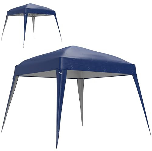 Outsunny Ersatzplane für Faltpavillon Laubenplane 3 x 3 m (Basis)/ 2.4 x 2.4 m (oben), Sonnenschutz UPF50+, Laubenplane NUR INKLUSIVE, dunkelblau