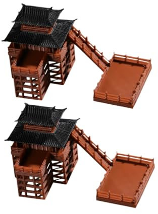 FELTECHELECTR 2piezas Adornos De Micropaisaje Mini Estatuas De Pabellón Accesorios De Jardín Zen Decoración Japonesa