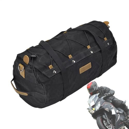 Motorcycle Bag, Motorcycle Seat Bag - Portable Hangable Canvas Bike Rear Storage Backpack, Waterproof