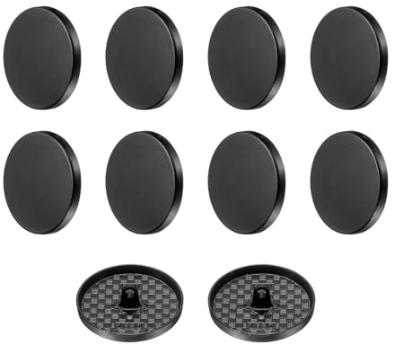 QUARKZMAN 10 Stück Knöpfe 30mm Metall Flache Buttons zum Annähen Runde Bastelknöpfe für Bekleidung Hosen Mantel Jacken Blazer Hemd Anzüge Dekorieren Handwerk Selber Machen, Matt Schwarz