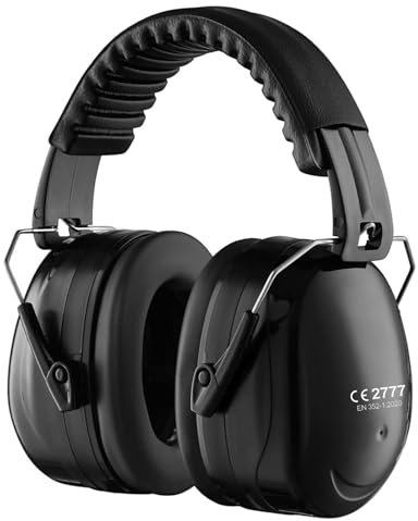 SHOCHX Ear Defenders Adults, SNR 33dB Noise Cancelling Headphones for Shooting, Hearing Protection Earmuffs, Sensory Headphones, Ear Defenders for Autism, DIY, Mowing, Construction (Black)