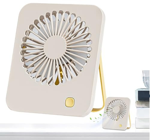 Ventilador de mesa, enfriador de aire compacto con de 180°, ventilador silencioso alimentado por USB con asa para gimnasio, tienda de campaña, viajes, exterior