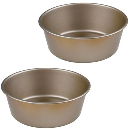 STOBAZA Moule à Hamburger Rond Doré 2 Pièces en Acier au Carbone