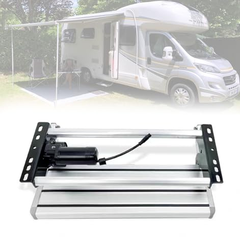 Wohnmobil & wohnwagen Trittstufe Aluminium - Klappbare Einstiegshilfe mit 200KG Tragfähigkeit,Rostfrei & Korrosionsbeständig,Anti-Rutsch,für Camping & SUV(Elektrische Einstufstufe)