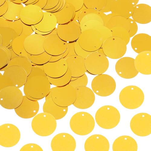 QUARKZMAN 800 Pcs Lentejuelas Planas Redondas 10mm/0.4 Pulgada Oro Oscuro | Con Agujero Unilateral, Para DIY Bordado Ropa Joyería Artesanías