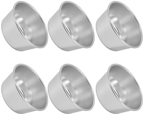SECFOU Lot de 6 Moules à Muffins en Alliage D'aluminium Antiadhésifs Argentés pour Pâtisserie Maison, Légers et Faciles à Laver, Cuisson Cuisine