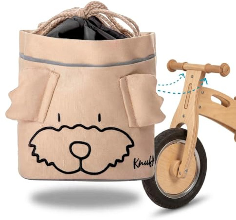 Knuffig Kids Kinder Lenkertasche Fahrrad & Laufrad – Laufrad Lenkertasche und Fahrrad Lenker Tasche für Kinder, kleine Fahrradtasche vorne, wasserabweisend mit Klettverschluss
