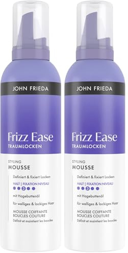 John Frieda Frizz Ease Traumlocken Styling Mousse – Inhalt: 150 ml – Haartyp: gewelltes & gelocktes Haar – Geeignet für farbbehandeltes Haar (Packung mit 2)