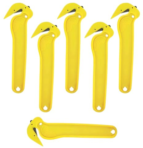 CZHMBM 6 Pcs Yellow Box Cutter, Box Opener, Lightweight Box Opener for Disassembling Cartons, Packing, Cutting Cardboard and Bubble Wrap, Suitable for Warehouse and Daily Use.