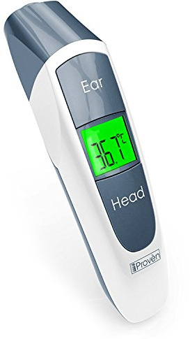 Iprovèn - Termometro per la misurazione della temperatura corporea, per orecchio e fronte, con febbre indicatore della febbre, certificazione CE, DMT-316