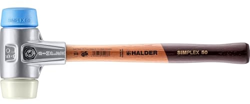 SIMPLEX-Schonhammer, TPE-soft/Nylon; mit Aluminiumgehäuse und hochwertigem Holzstiel | D=50 mm | 3118.050