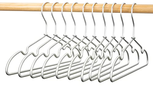30Pack Koobay 12.6 Silver Metal Hangers Non Slip Suit Coated Wire Aluminum Children Storage Baby Hangers