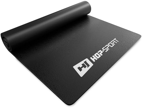 HOP-Sport® Tapis Antidérapant Multifonction de Protection de Sol en PVC d'une épaisseur 0,6 cm pour Vélo Elliptique, Tapis de Course et Autre Fitness Appareil, 160x70 cm