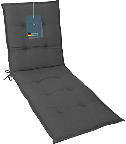 LILENO HOME Coussin, 1 pièce, anthracite, uni, pour chaise longue de jardin et de plage, rembourré, 188 x 60 x 5 cm
