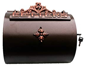 Cilindro Orizzontale Cassetta delle Lettere da Parete in Alluminio Decorazione da Giardino per la casa Cassetta Postale in Rame Antico Scatola per giornali per riviste all'aperto