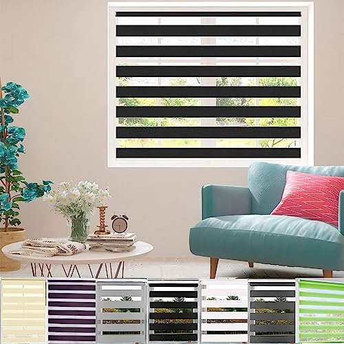 Thermorollo Verdunkelungsrollo 120x300cm Höhe Stufenlos Verstellbar Seitenzugrollo Sonnenschutz Rollo inkl. Montagematerial, für Fenster & Tür, Schwarz