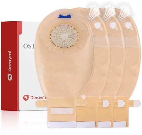 DERAYMI 20 pcs poche colostomie avec évent, sac de drainage de stomie tout, sac de fournitures de stomie pour stomie - ileosotomy stomie soins, incision pour 20-66 mm