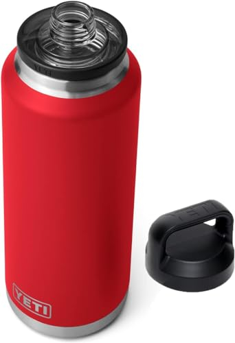 YETI Rambler Bottle Chug, Vaccum Insulated Stainless Steel Bottle with Leakproof Chug Cap, Rescue Red, 46 oz (1.4 L)