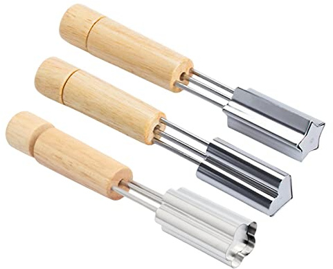 Gemüseausstecher-Formen-Set, Gemüse-Obst-Ausstecher-Set, 3-teiliges Ausstechformen-Set, Herz/Stern/Blume, Edelstahl-Fruchtstempel-Form Mit Holzgriff Für Obst, Gemüse, Als Weihnachtsfeier