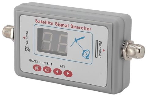 Buscador de Señal Satelital 950-2150MHz con Amplificador de Zumbador, Retroiluminación, Buscador de Señal Satelital Fácil para LNB, Receptor, Medidor de Buscador de Señal