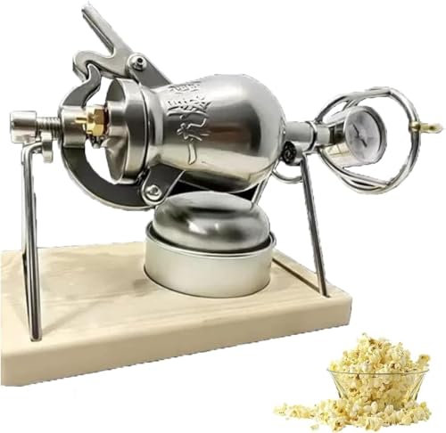 Machine Pop-Corn Chinoise Vintage, Ancienne Machine Pop Corn Traditionnelle Chinoise en Acier Inoxydable, Machine Pop Corn Chauffage Au Feu, Pop-Corn Main, FêTe Domicile(340ml)
