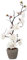 Bonsái Artificial de Ciruelo – Planta Decorativa en Maceta – Mini Árbol para Mesa, Oficina, Salón, Dormitorio – Decoración de Hogar y Regalo 29 CM (Blanco)