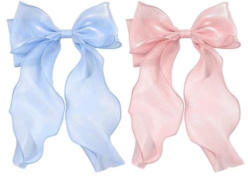 2 Pezzi Mesh Hairpins, Capelli A Fiocco, Forcine Dolci Carine, Accessori Per Acconciatura, Accessori Per Capelli Da Donna (Blu, Rosa).