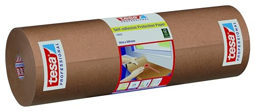 tesa self-adhesive protective paper - For large-area protection and covering, residue-free removal, 1 roll 50 m x 30 cm