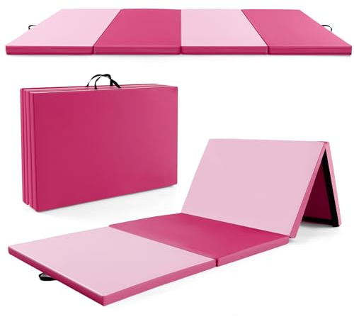 GOPLUS Turnmatte klappbar, 300×117×5cm Weichbodenmatte mit 2 Tragegriffen & Klettverschlüssen, Gymnastikmatte für Gymnastik, Yoga & Spielen, Sportmatte Fitnessmatte für zuhause