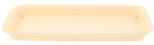 YARNOW Platillo Rectangular de Plástico Resistente Borde Ondulado Bandeja de Goteo para Macetas Pequeñas 30 CM Color Crema Adecuado para Plantas de Interior y Exterior