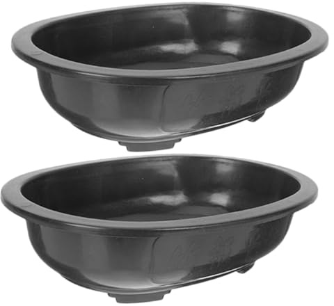 Ciieeo Maceta Ovalada de Plástico para Jardinería 2 Unidades 32 Cm Orificio de Drenaje para Bonsái y Suculentas, Macetas Grandes para Vivero y Jardín Interior