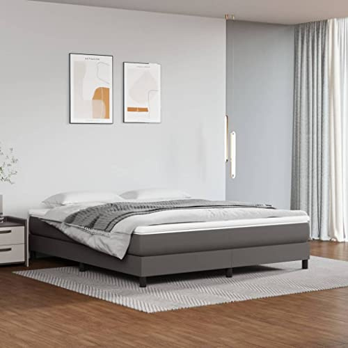 Nusvialune fickfjädermadrass medium grå 180 x 200 x 20 cm med läderfodral för ergonomisk sovkomfort perfekt för sovrum och gästrum