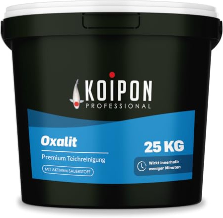 KOIPON Oxalit 25 kg Teichschlammentferner mit Sauerstoff gegen Schlamm | Sauerstoff-Aktiv-Reiniger gegen Teichschlamm – baut Laub & Ablagerungen in Minuten ab, für klares Wasser