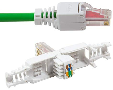 10x Connecteur réseau RJ45 CAT6 sans outil câble patch & d'installation | Montage sans outil pour câbles patch et d'installation CAT6 jusqu'à 6,3 mm, adapté pour AWG23–26