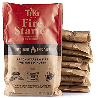 Tiki Fire Starter 10-Pack – Easy-to-Use Wood Pellet Fire Starters for Smokeless Outdoor Fire Pits & Indoor Fireplaces, Quick Lighting for Smokeless Fires, Ideal for Camping, Backyard, and Fireplaces