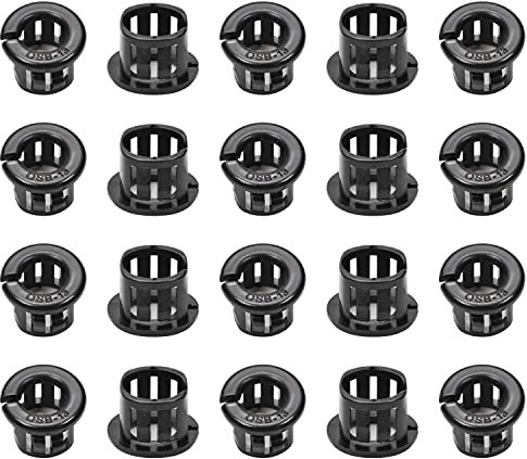 Heyiarbeit Sourcingmap Kabeldurchführungen, 13 mm, 200 Stück, schwarz, Nylon, Schnappverschluss für Kabelschläuche, Kabeldurchführung, Kabeldurchführung, Lochstopfen OSB-13