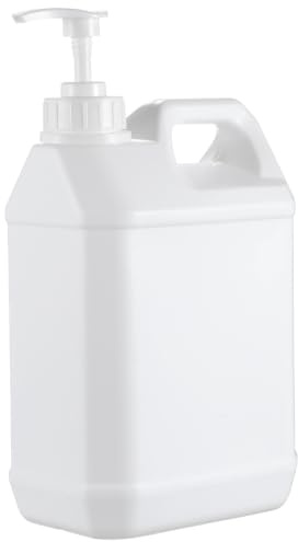 COHEALI 2.5L Pump Bottle Dispenser for Liquid Soap and Cosmetics Refillable Hdpe Plastic Container with Easy Press Mechanism Gasket Seal and Anti-Theft Ring Suitable for Kitchen and Bathroom Use