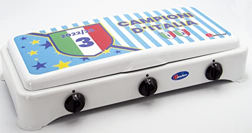 CFParker Hornillo de gas de 3 fuegos metano para uso externo, edición limitada del Nápoles, campeón de Italia, 5327CBGPmNA2